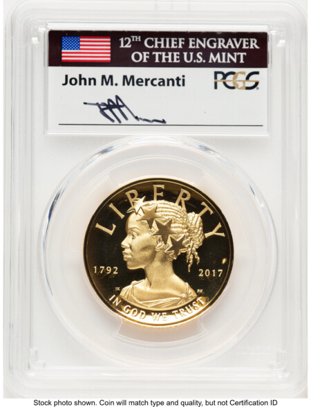2017-W G$100 American Liberty High Relief, DC FDI John Mercanti 70 PCGS