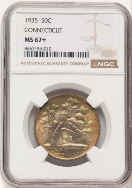 1935 50C Connecticut, MS NGC Plus 67 NGC