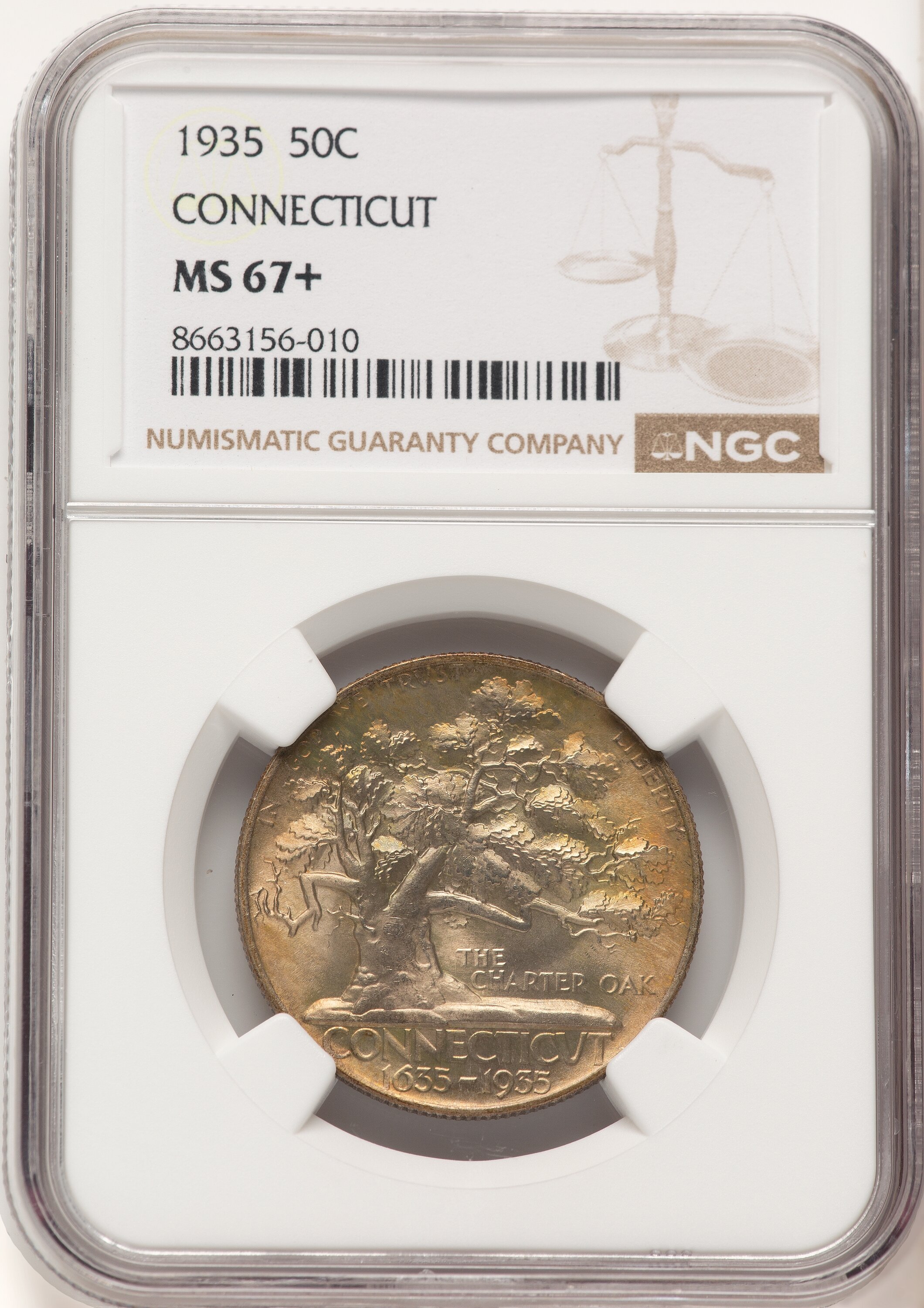 1935 50C Connecticut, MS NGC Plus 67 NGC