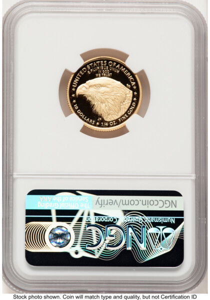 2022-W Proof Gold Eagle 1/4 oz Ed Moy 70 NGC