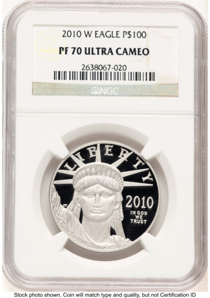2010-W Proof Platinum Eagle 1 oz Brown Label 70 NGC