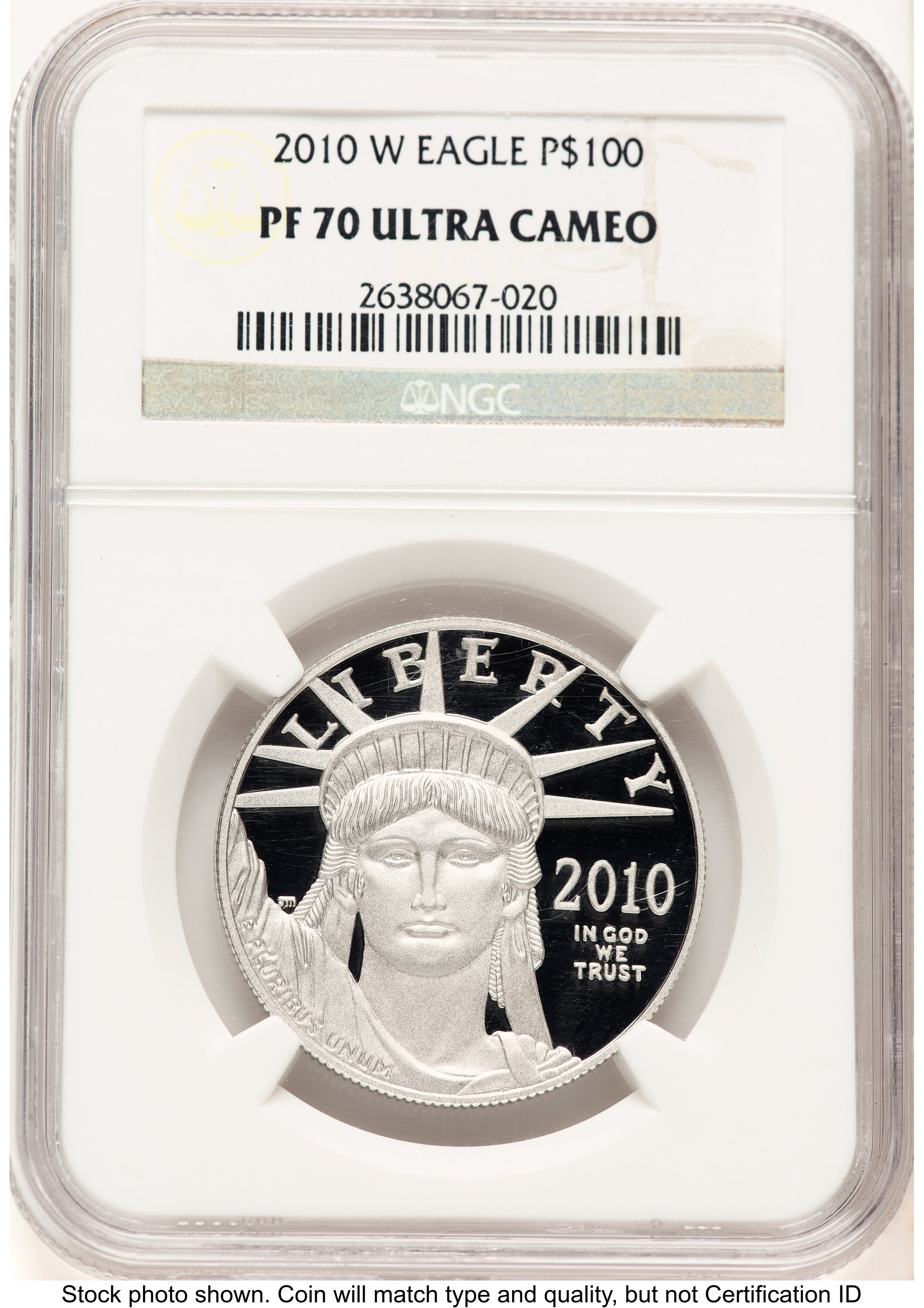 2010-W Proof Platinum Eagle 1 oz Brown Label 70 NGC