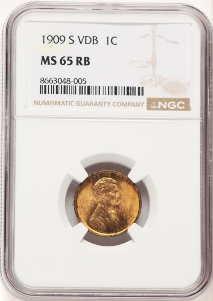 1909-S 1C VDB, RB 65 NGC