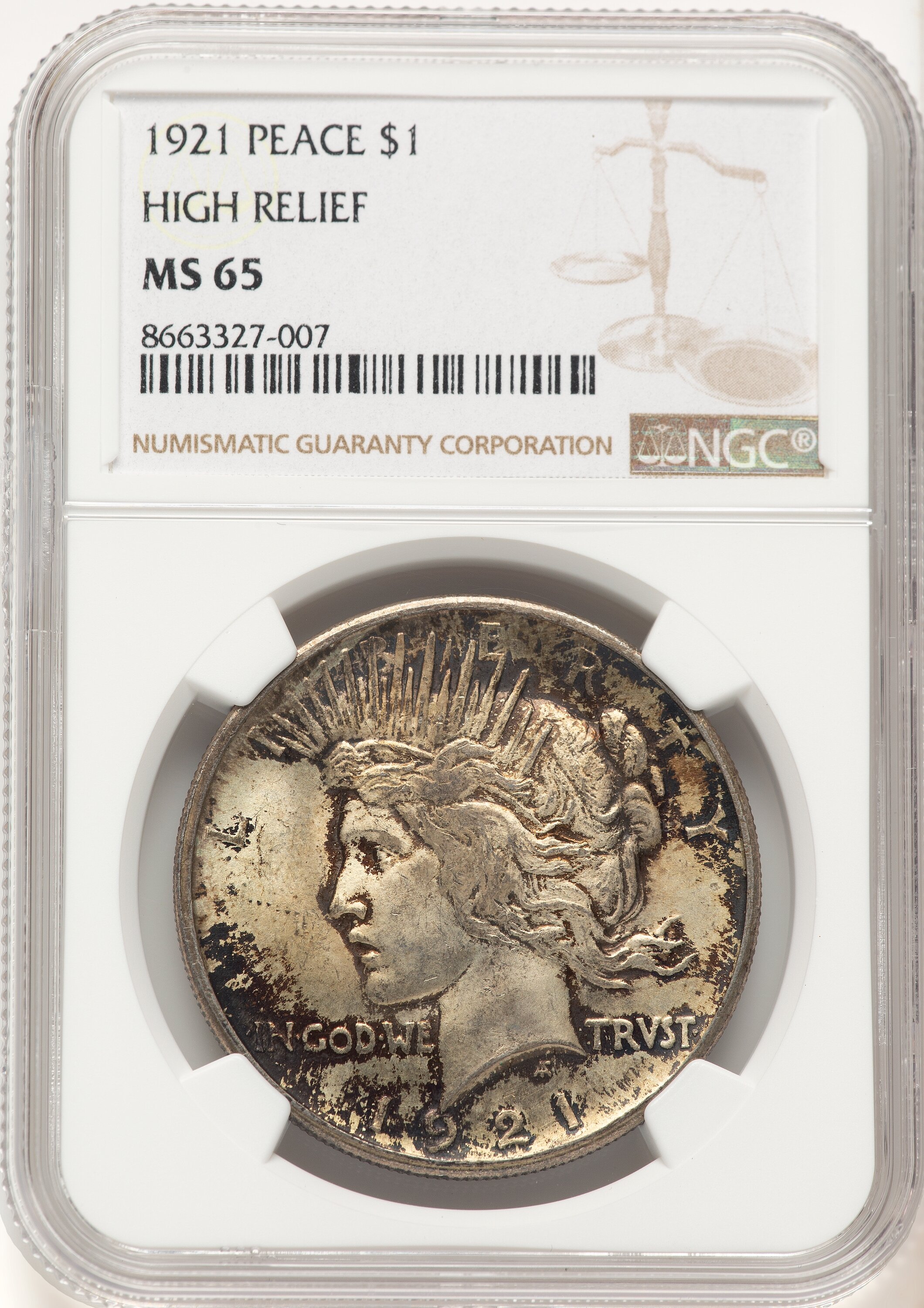 1921 S$1 Peace, MS 65 NGC