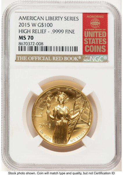 2015-W G$100 American Liberty High Relief Red Book 70 NGC
