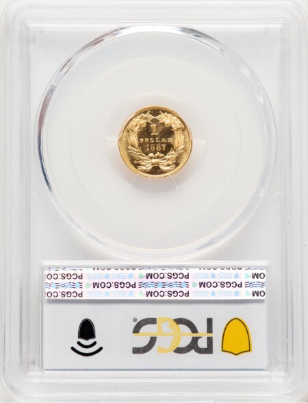1887 G$1, CA PCGS Secure 66 PCGS