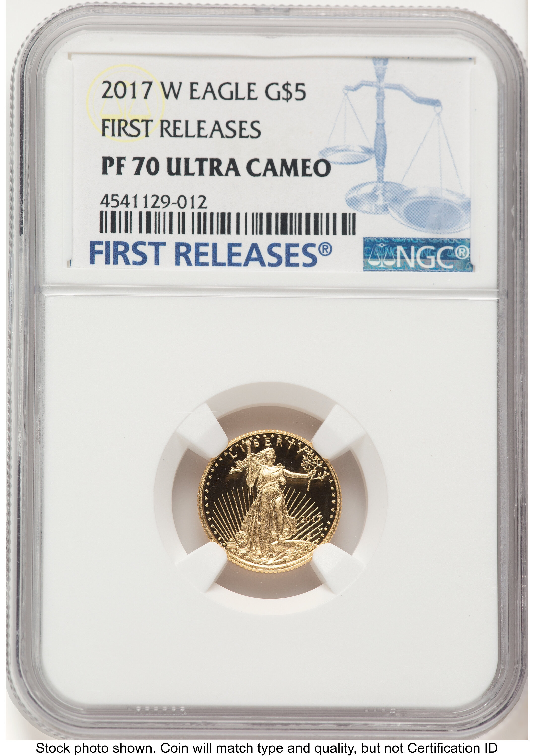 2017-W Proof Gold Eagle 1/10 oz FR Blue 70 NGC