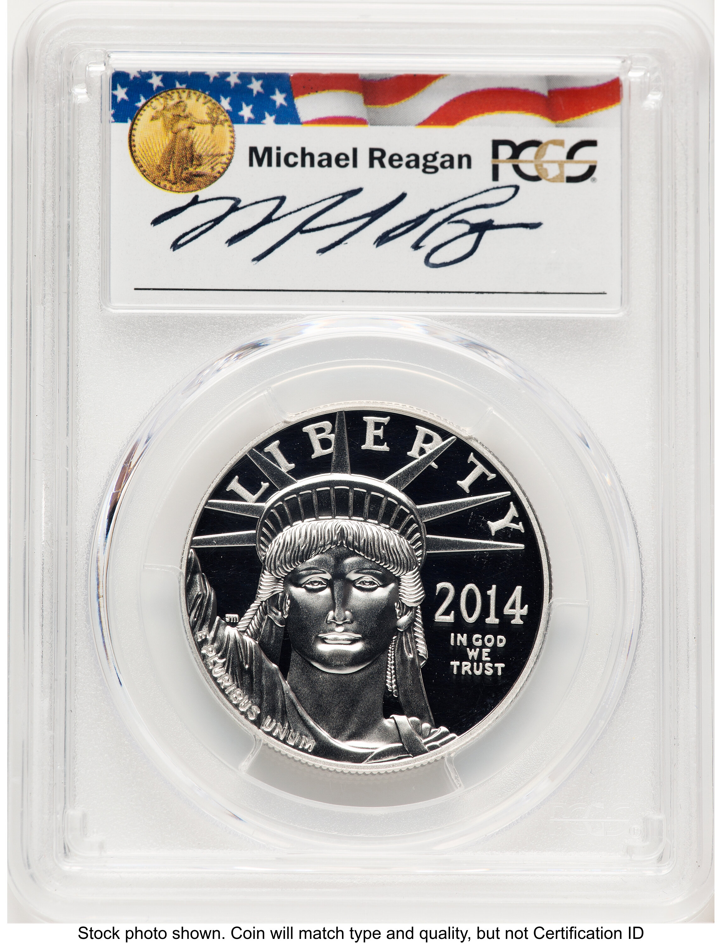 2014-W Proof Platinum Eagle 1 oz Reagan Legacy Series Michael Reagan 70 PCGS