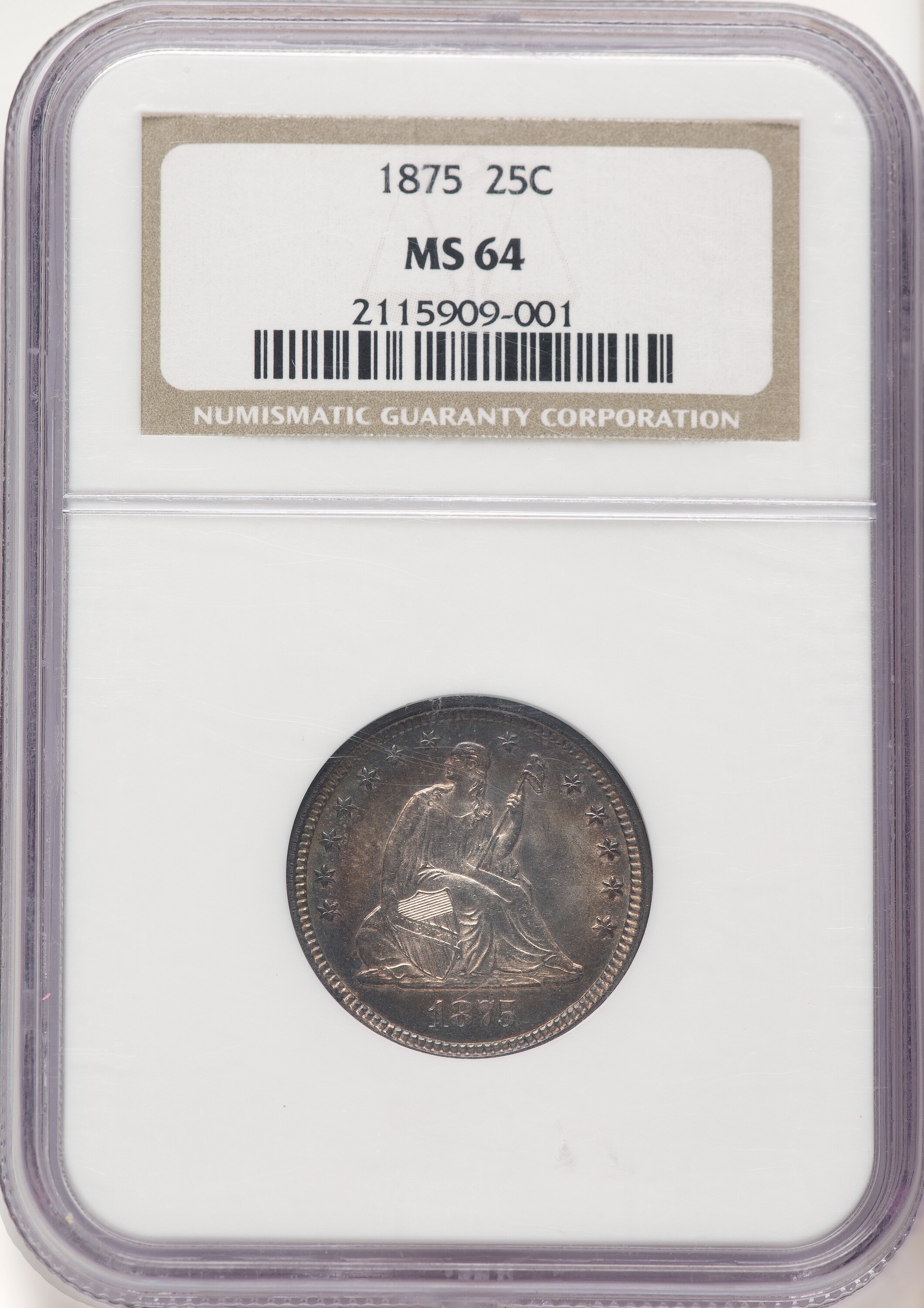 1875 25C 64 NGC
