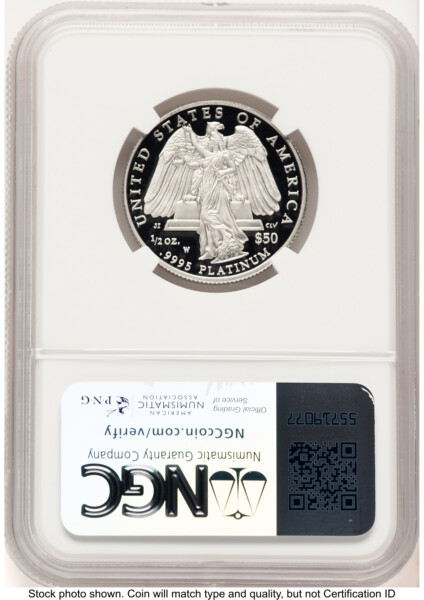 2008-W Proof Platinum Eagle 1/2 oz Brown Label 70 NGC