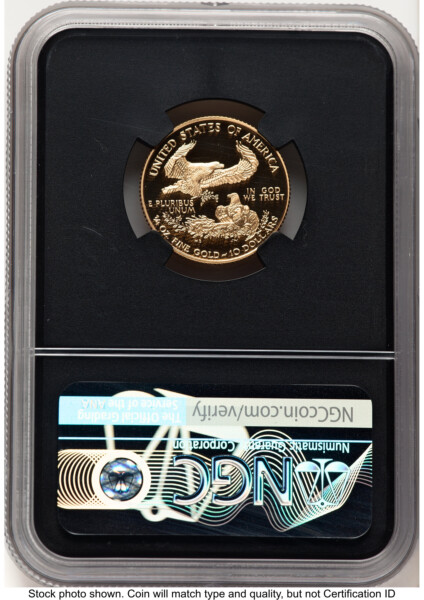 1999-W Proof Gold Eagle 1/4 oz Miles Standish Blk Core 70 NGC