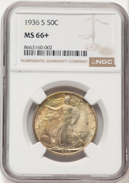 1936-S 50C NGC Plus 66 NGC