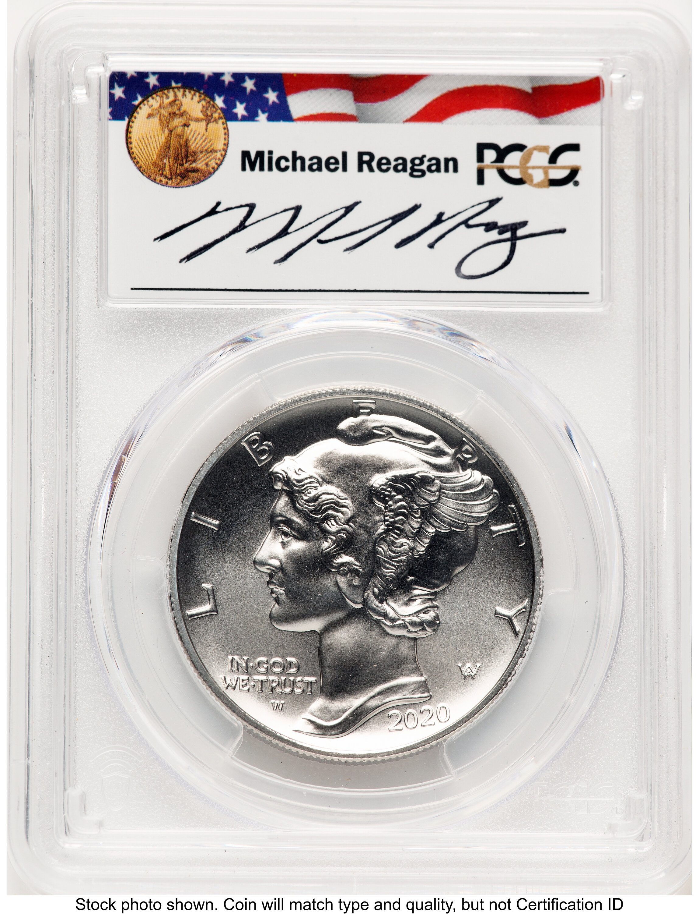 2020-W Palladium Eagle 1 oz Burnished Reagan Legacy Series Michael Reagan 70 PCGS
