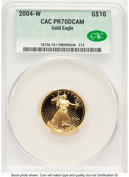2004-W Proof Gold Eagle 1/4 oz Non Designation 70 CACG