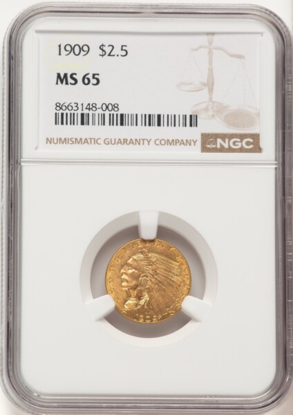 1909 $2 1/2 65 NGC