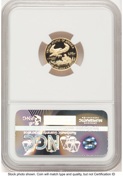 2015-W Proof Gold Eagle 1/10 oz ER Blue 70 NGC