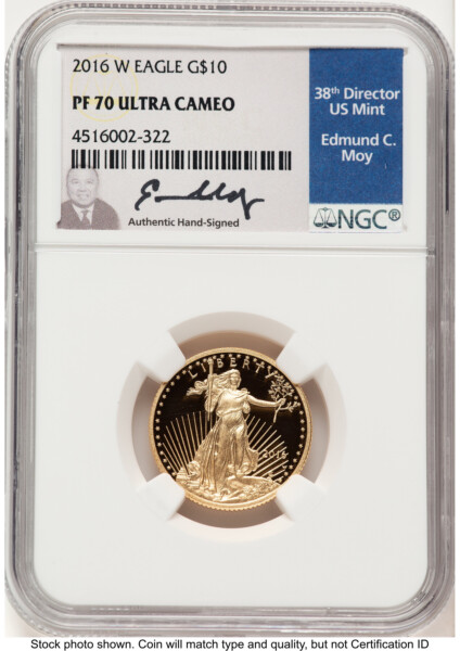 2016-W Proof Gold Eagle 1/4 oz Ed Moy 70 NGC