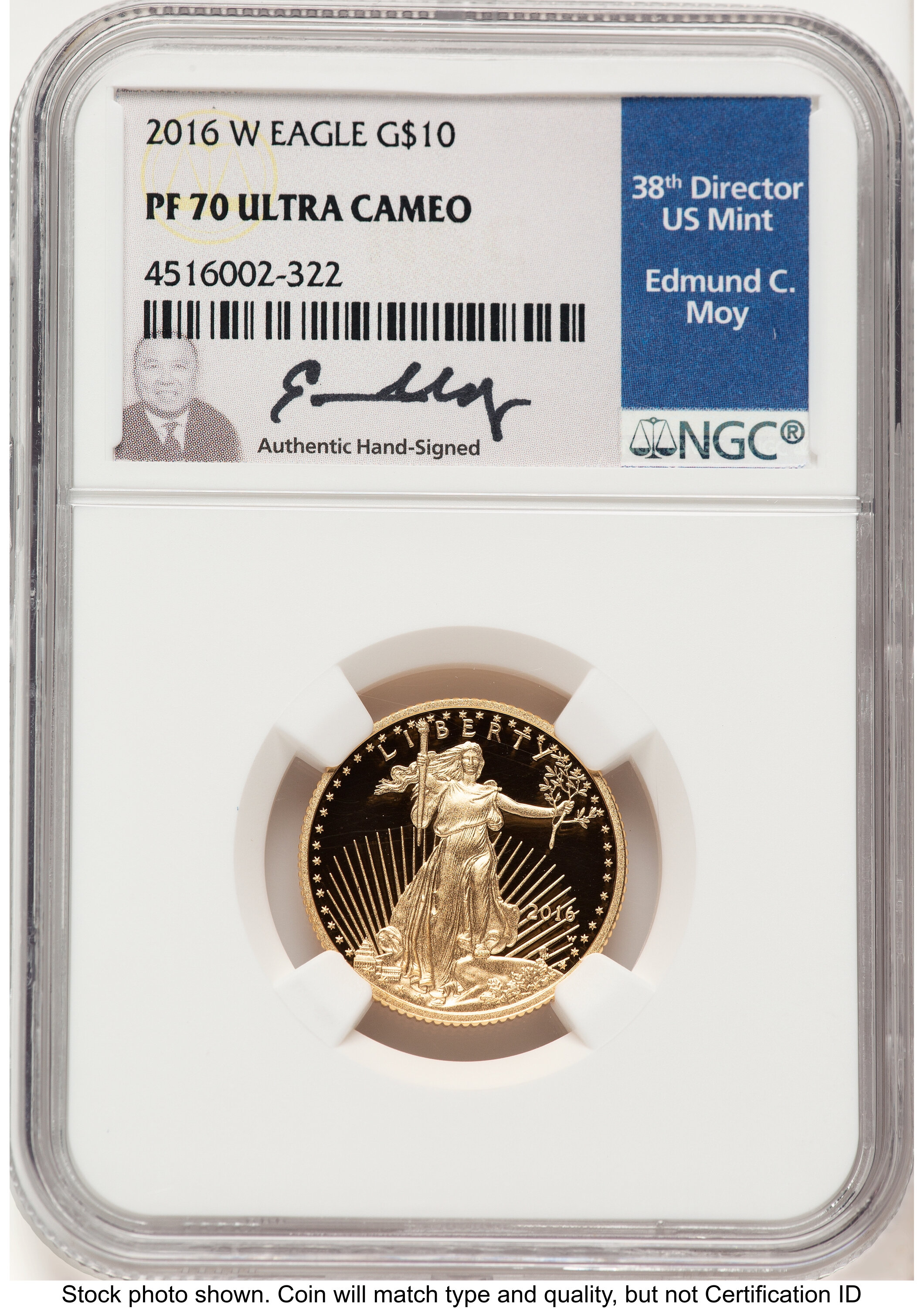 2016-W Proof Gold Eagle 1/4 oz Ed Moy 70 NGC