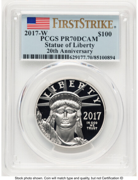 2017-W Proof Platinum Eagle 1 oz FS Flag 70 PCGS