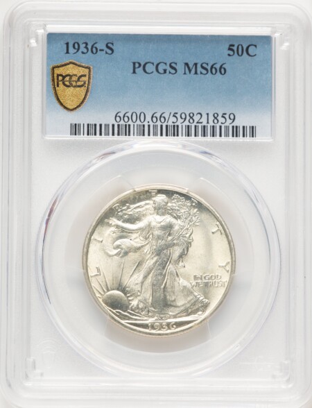 1936-S 50C PCGS Secure 66 PCGS
