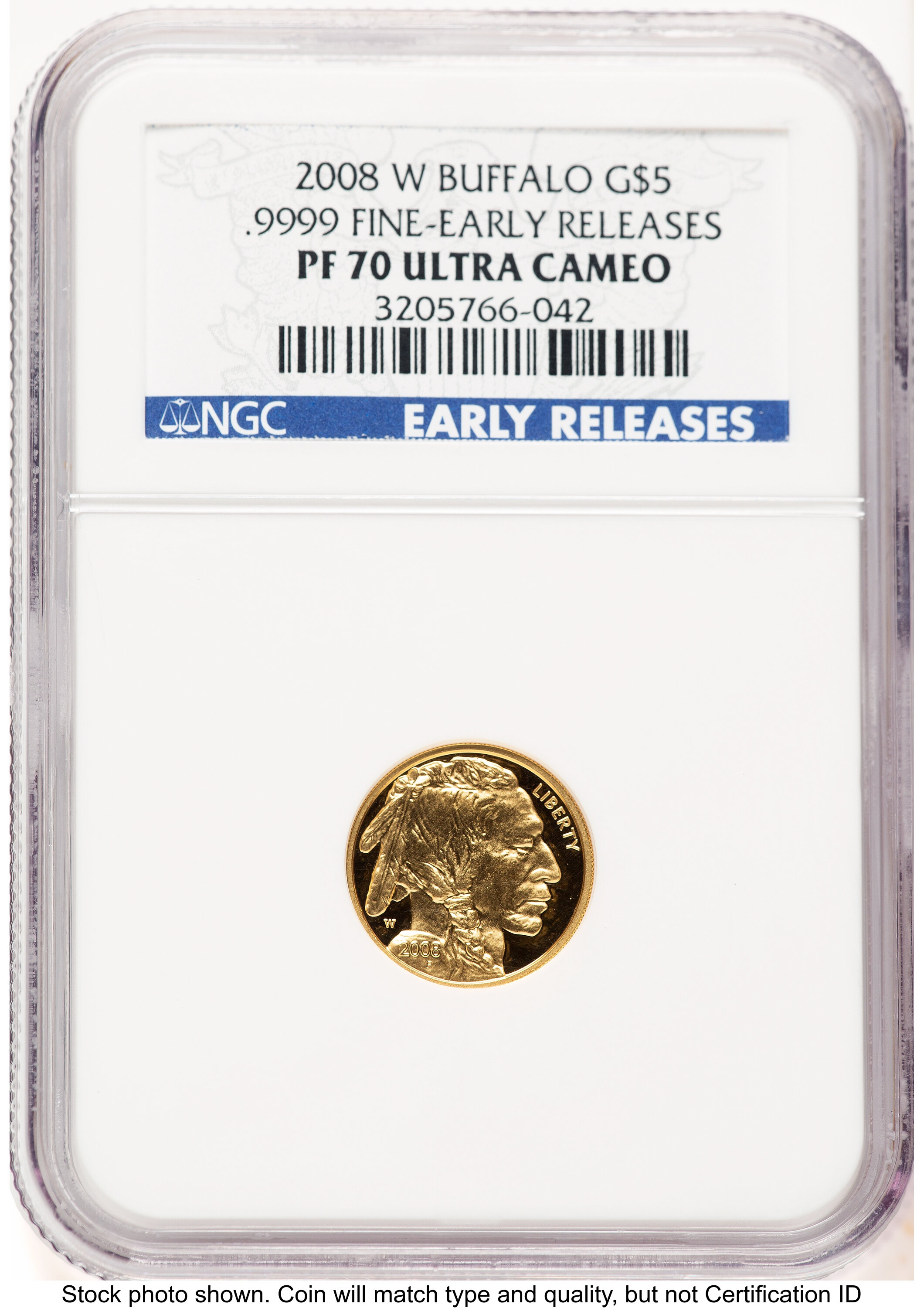 2008-W Proof Gold Buffalo 1/10 oz ER Blue 70 NGC