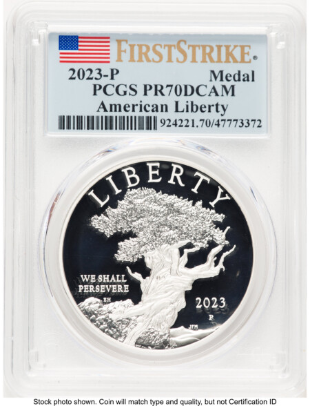 2023-P Silver American Liberty High Relief Medal FS Flag 70 PCGS