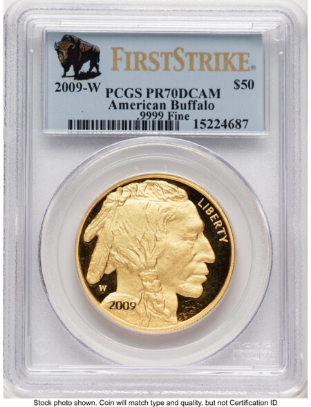 2009-W Proof Gold Buffalo 1 oz FS Bison Label 70 PCGS