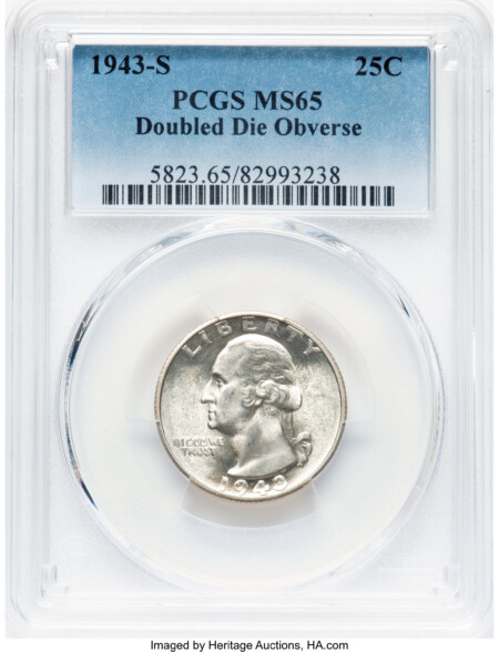 1943-S 25C FS-101 65 PCGS