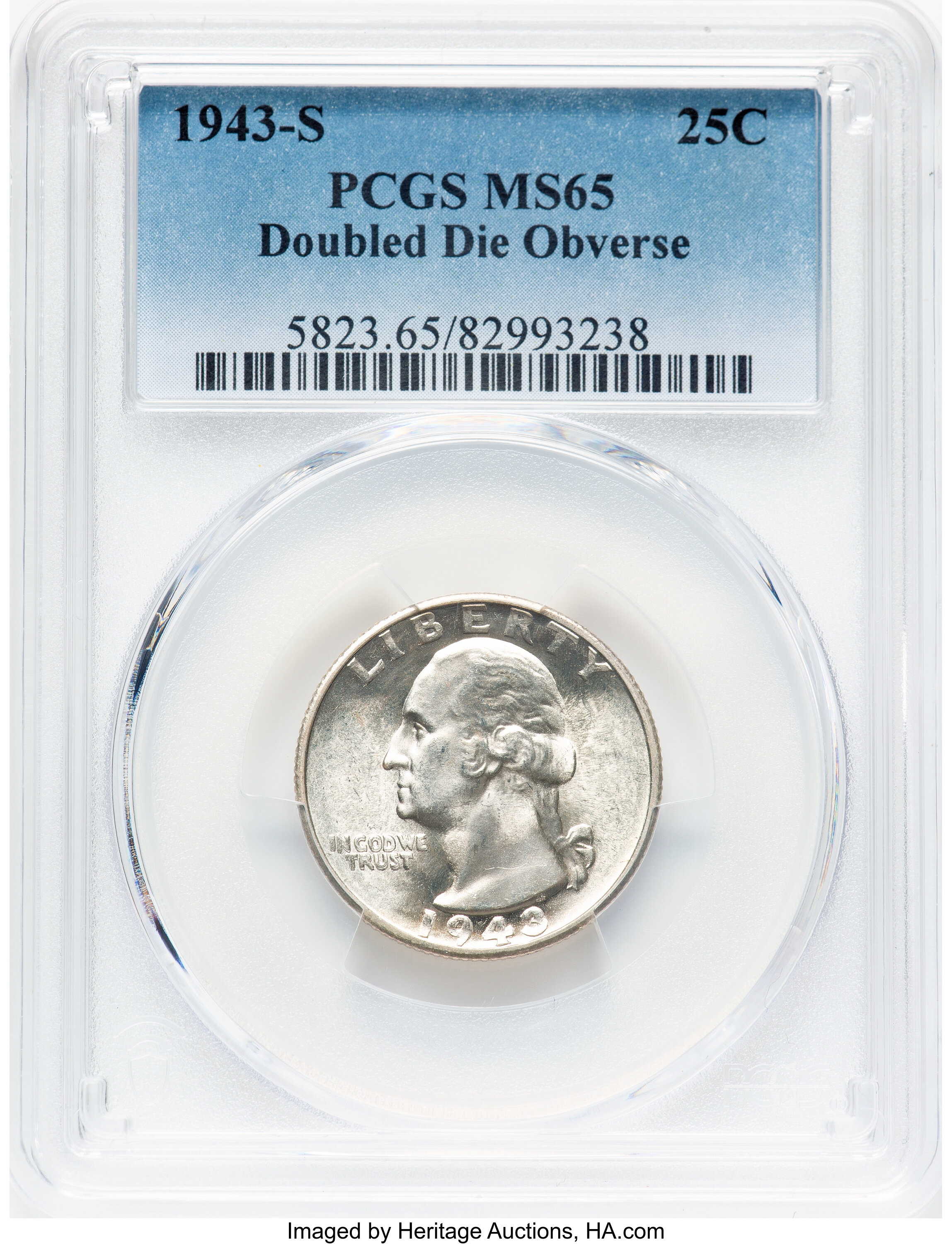 1943-S 25C FS-101 65 PCGS