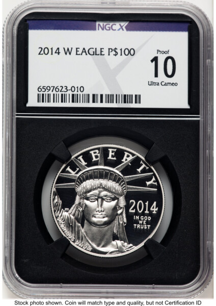 2014-W Proof Platinum Eagle 1 oz X-Label Blk Core 10 NGCX