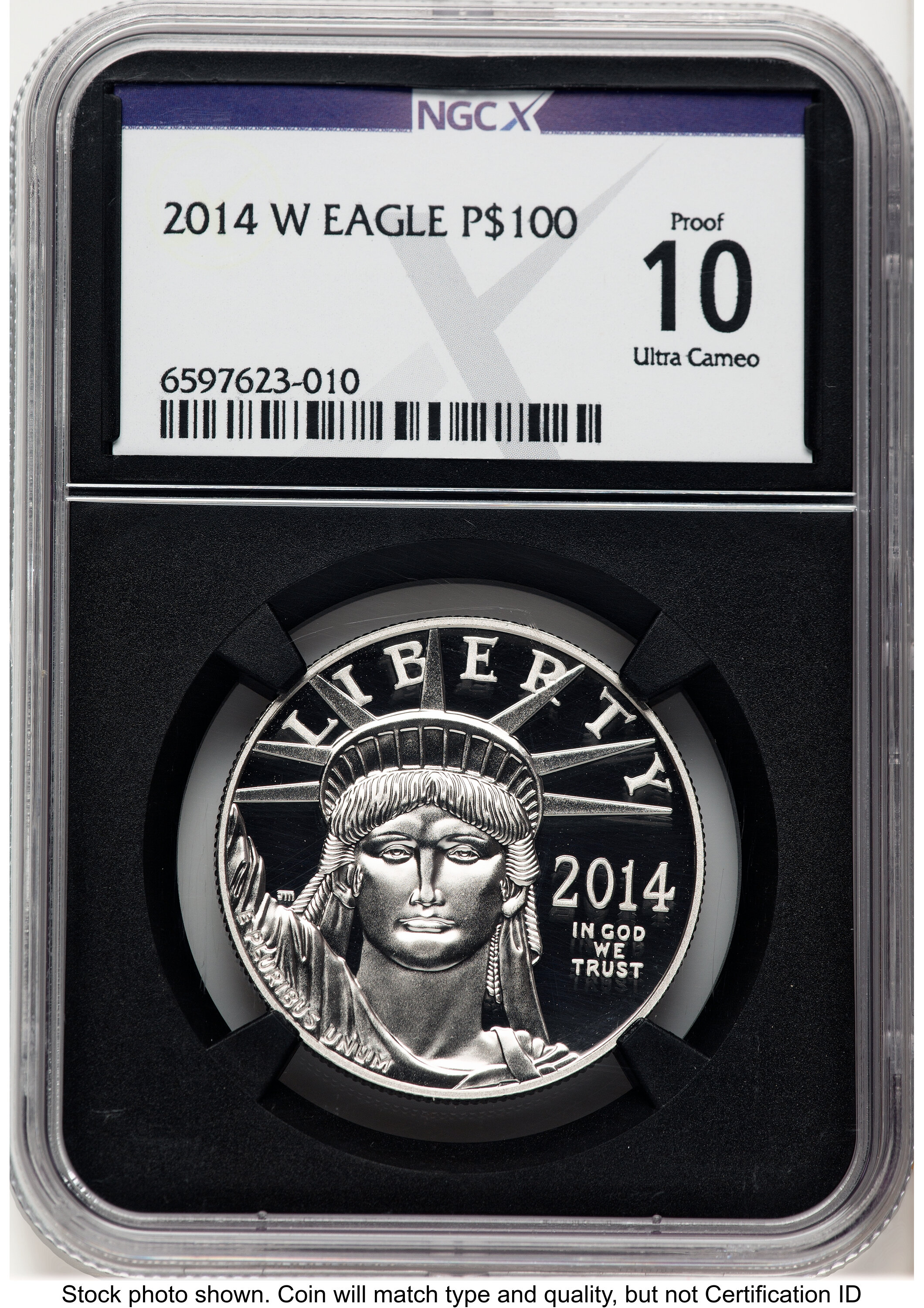 2014-W Proof Platinum Eagle 1 oz X-Label Blk Core 10 NGCX