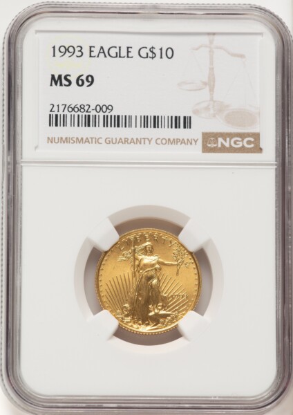 1993 $10 Quarter-Ounce Gold Eagle, MS 69 NGC