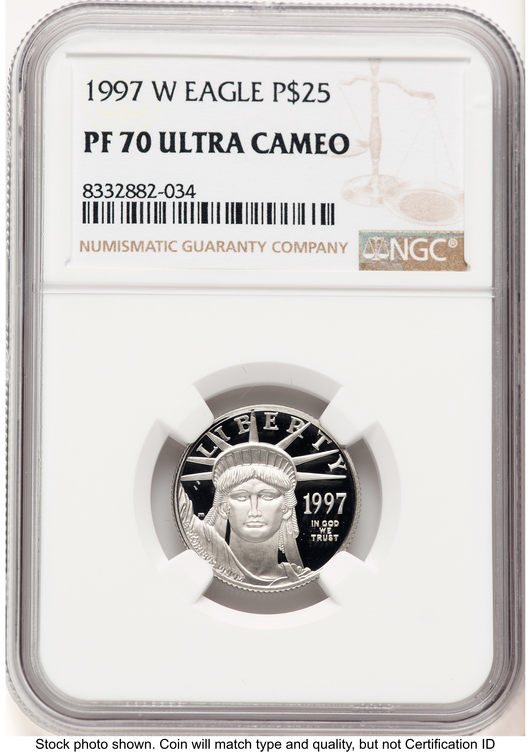 1997-W Proof Platinum Eagle 1/4 oz Brown Label 70 NGC