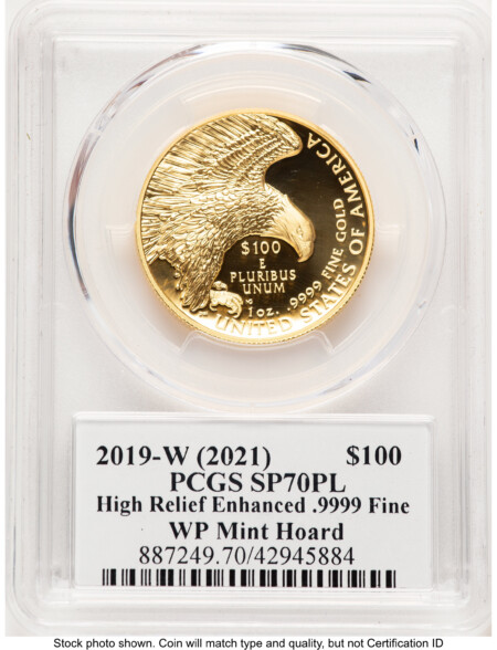 2019-W G$100 American Liberty High Relief, Enhanced, PL  WP Mint Hoard Thomas Cleveland 70 PCGS
