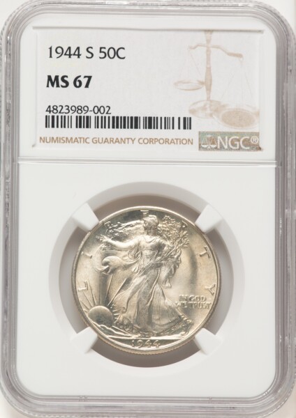 1944-S 50C, MS 67 NGC