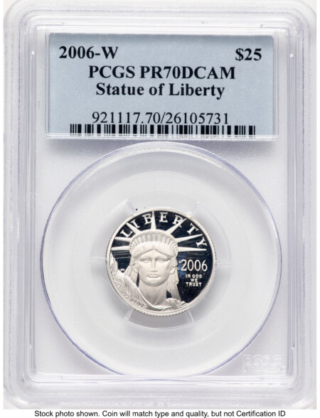 2006-W Proof Platinum Eagle 1/4 oz Blue Label 70 PCGS