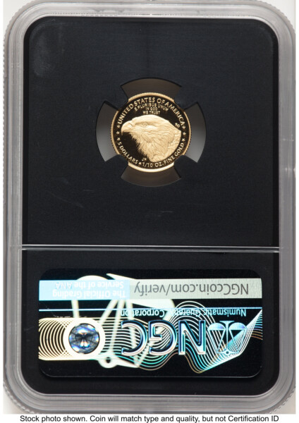 2021-W Type 2 Proof Gold Eagle 1/10 oz FDI Jennie Norris Blk Core 70 NGC