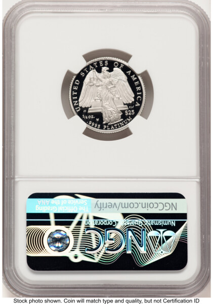 2008-W Proof Platinum Eagle 1/4 oz Don Everhart 70 NGC