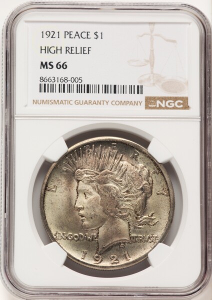 1921 S$1 Peace, MS 66 NGC