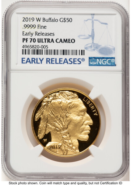 2019-W Proof Gold Buffalo 1 oz ER Blue 70 NGC
