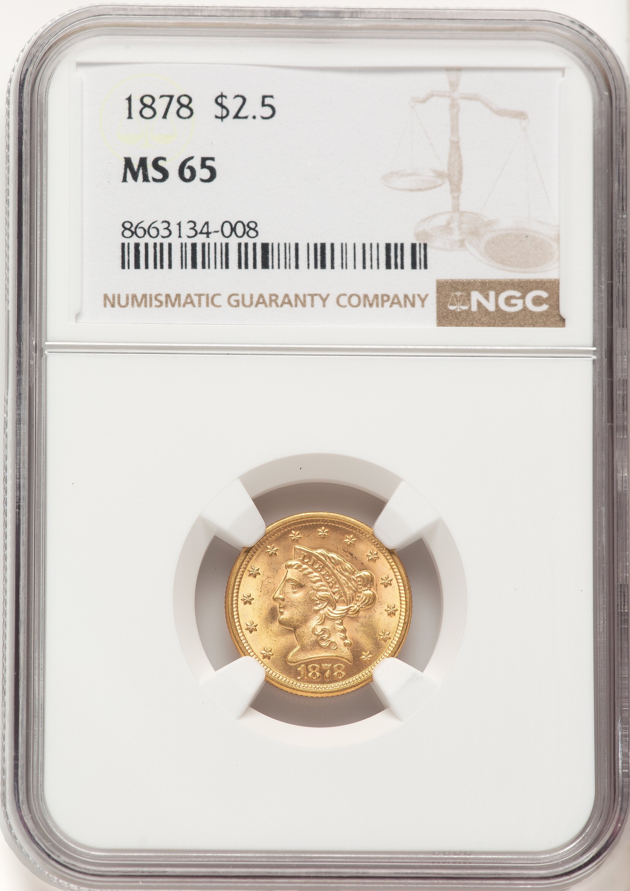 1878 $2 1/2 65 NGC