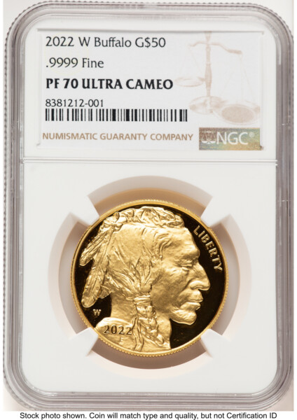 2022-W Proof Gold Buffalo 1 oz Brown Label 70 NGC