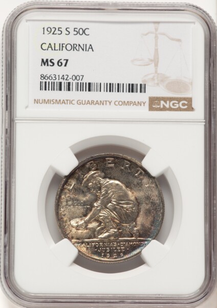 1925-S 50C California, MS 67 NGC