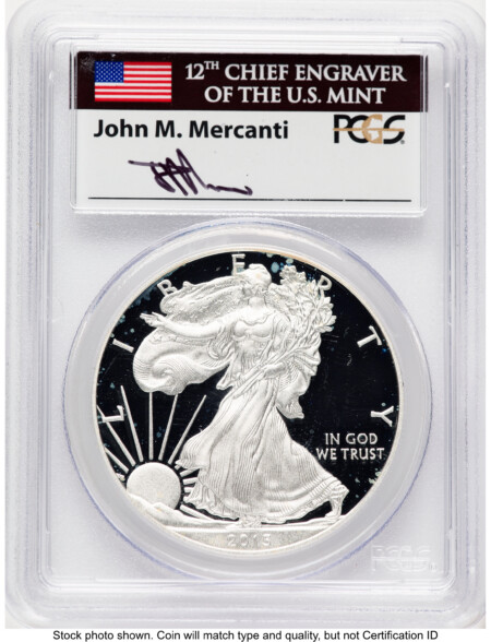 2015-W Proof Silver Eagle 1 oz John Mercanti 70 PCGS