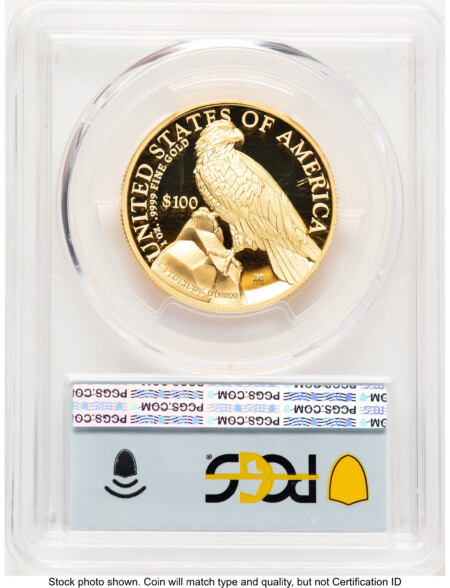 2023-W G$100 American Liberty High Relief, DC FDI Flag 70 PCGS