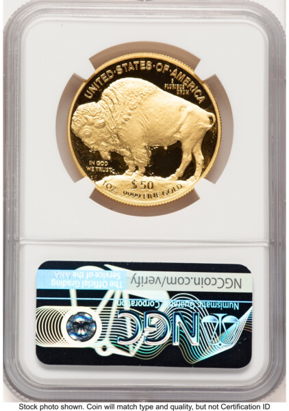 2021-W Proof Gold Buffalo 1 oz FDI Mike Castle 70 NGC