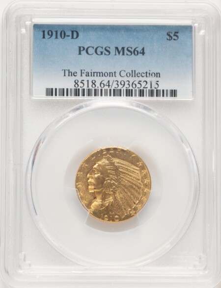 1910-D $5 Blue Gradient 64 PCGS
