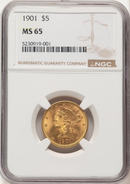 1901 $5 65 NGC