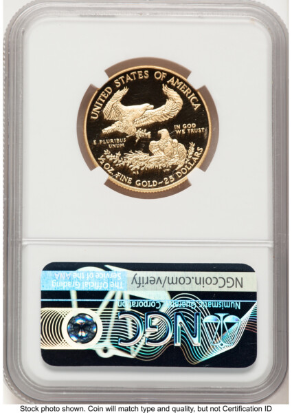 2017-W Proof Gold Eagle 1/2 oz 2020 West Point Mint Hoard Reagan Bust Art 70 NGC