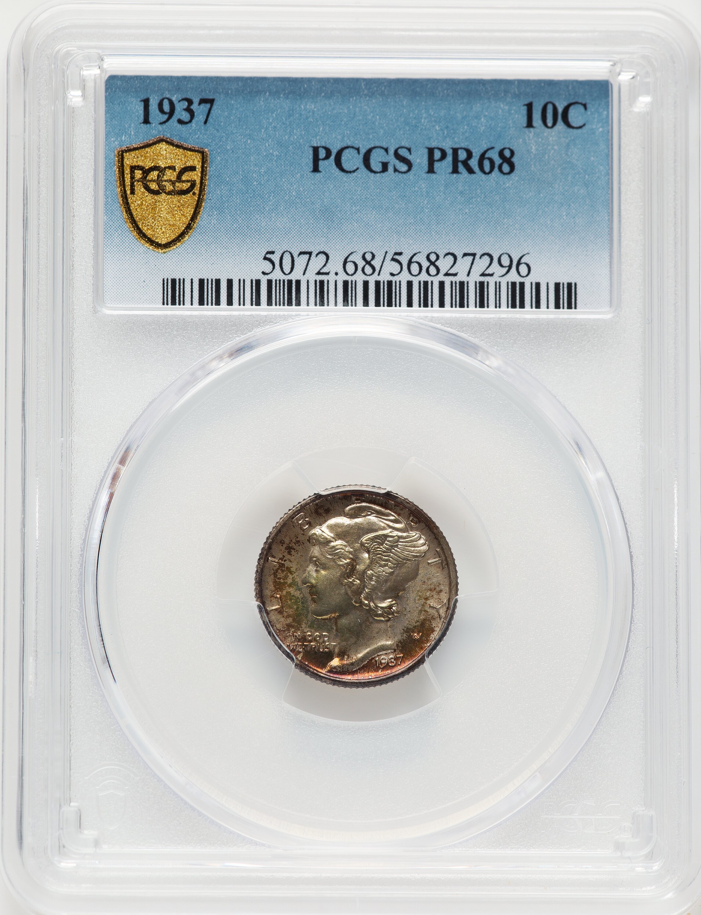 1937 10C PCGS Secure 68 PCGS